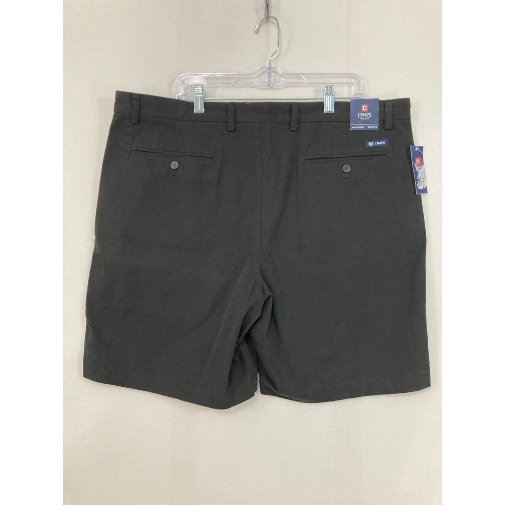 New Chaps‎ Mens Chino Shorts size 42 Black Flat Front Cotton Casual